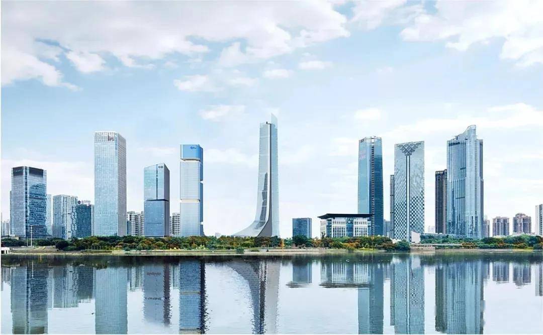 杭州市錢塘江新城現(xiàn)代城市天際線杭州旅游